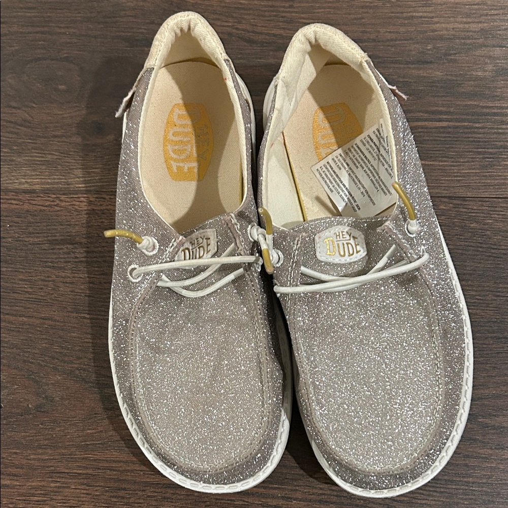 Hey Dude Kids Sparkle Sneakers - Silver